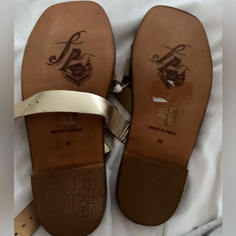 NEW Free People Romeo Wrap Sandals Gold